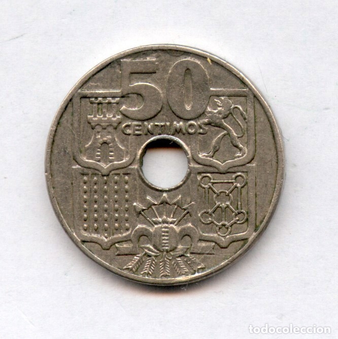 Monedas con errores: * ERROR * ESPECTACULAR Y MUY RARO 50 CENTIMOS 1963*63 - Foto 4