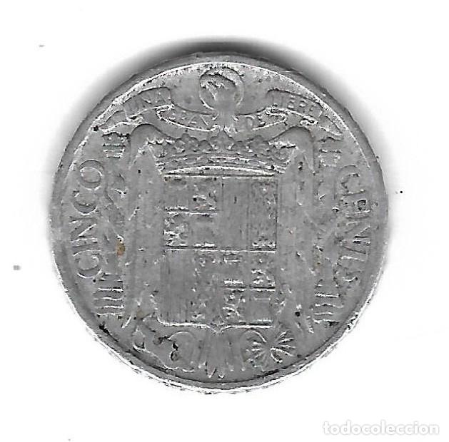 Monedas con errores: MONEDA. 5 CENTIMOS. 1945. ESPAÑA. ERROR: REPINTES ANVERSO (PATA TRASERA CABALLO). VER - Foto 2 - 135196634