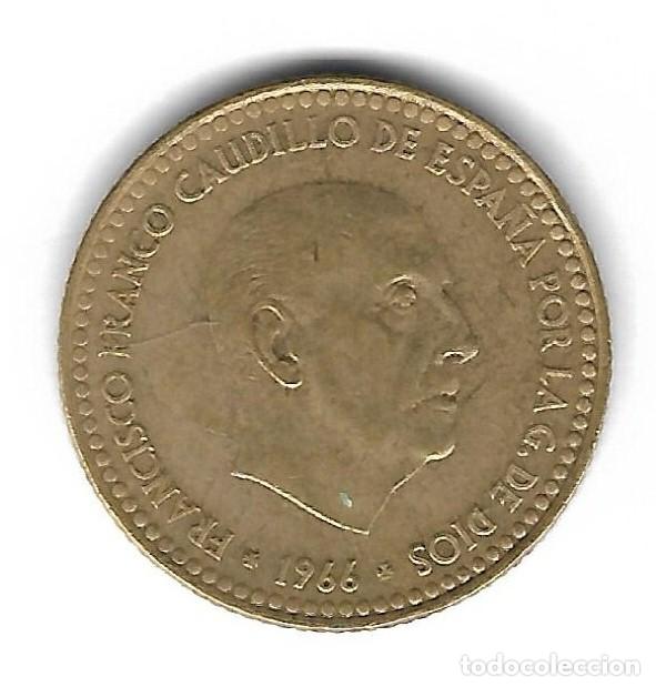 Monedas con errores: MONEDA. 1 PESETA. 1966. FRANCISCO FRANCO. ESTRELLA 75. ERROR: REPINTES (SOBRE AGUILA). VER - Foto 1 - 135216926