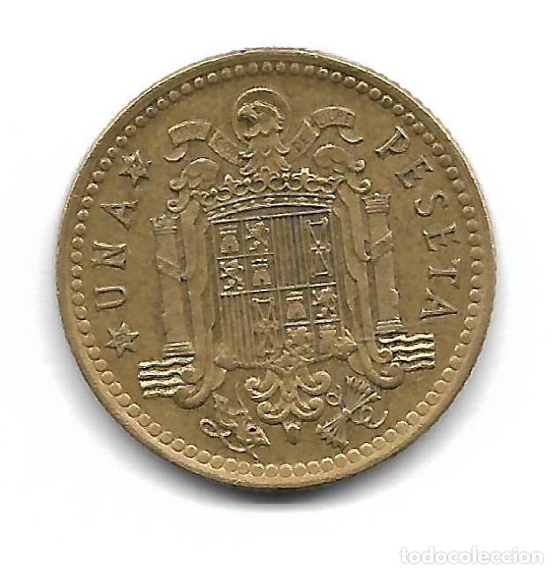 Monedas con errores: MONEDA. 1 PESETA. 1966. FRANCISCO FRANCO. ESTRELLA 75. ERROR: REPINTES (SOBRE AGUILA). VER - Foto 2 - 135216926