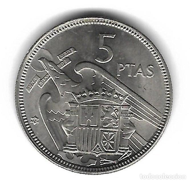 Monedas con errores: MONEDA. 5 PESETAS. 1957. FRANCISCO FRANCO. ESTRELLA 65. ERROR: REPINTES (GRAFICA ANVERSO). VER - Foto 2 - 135218942