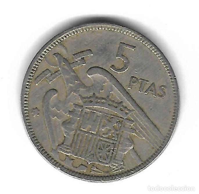 Monedas con errores: MONEDA. 5 PESETAS. 1957. FRANCISCO FRANCO. ESTRELLA 63. ERROR: REPINTES ANVERSO Y REVERSO. VER - Foto 2 - 135220134