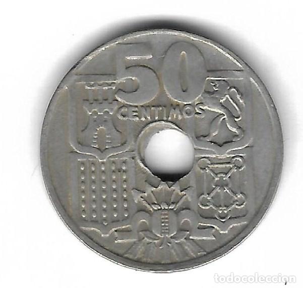 Monedas con errores: MONEDA. 50 CENTIMOS. 1963. ESPA&Ntilde;A. ESTRELLA 64. ERROR: PERFORACION DESPLAZADA. VER - Foto 1