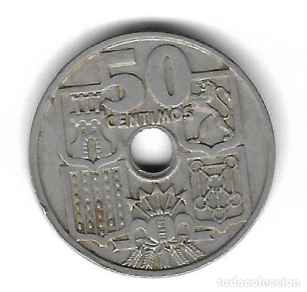 Monedas con errores: MONEDA. 50 CENTIMOS. 1963. ESPA&Ntilde;A. ESTRELLA 65. ERROR: PERFORACION DESPLAZADA. VER - Foto 1