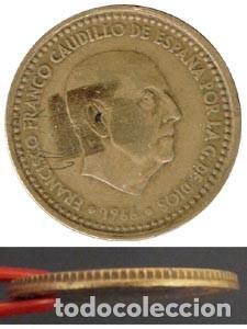 Monedas con errores: 1 Peseta 1966  * 67 Canto de Corona MBC- - Foto 1