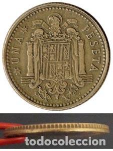 Monedas con errores: 1 Peseta 1966  * 67 Canto de Corona MBC- - Foto 2