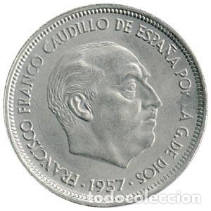 Monedas con errores: 50 Pesetas 1957 * 58 Empastada EBC - Foto 1