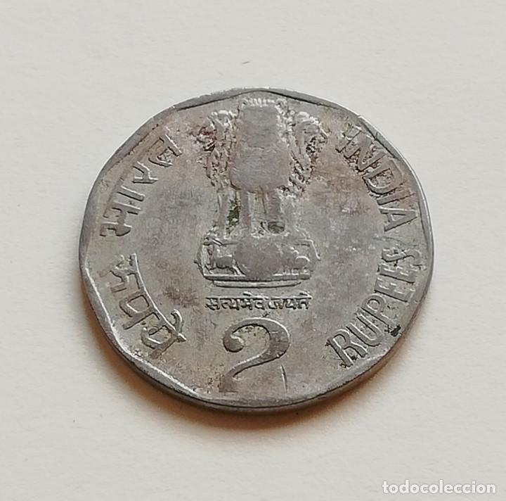 Monedas con errores: ## ERROR 2 Rupias de India Cospel descantillado 2000 ## - Foto 2