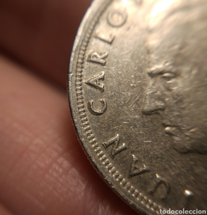 Monedas con errores: Error en moneda de 5 pesetas 1975*80, leyendas remarcadas - Foto 3
