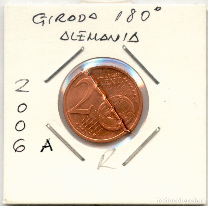 Monedas con errores: * ERROR RARISIMO * MONEDA 2 CENT ALAMANIA 2006 A. GIRADA 180&ordm; Y DESMONETIZADA - Foto 1