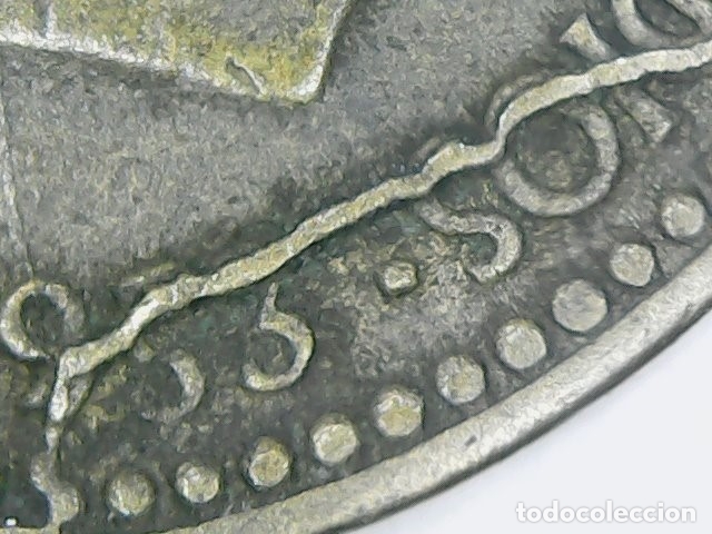 Monedas con errores: * ERROR MUY ESCASO * 1 PTA 1953 CU&Ntilde;O PRE-DESCANTILLADO - Foto 1