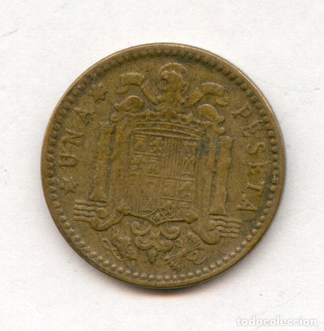 Monedas con errores: * ERROR MUY ESCASO * 1 PTA 1953 CU&Ntilde;O PRE-DESCANTILLADO - Foto 3