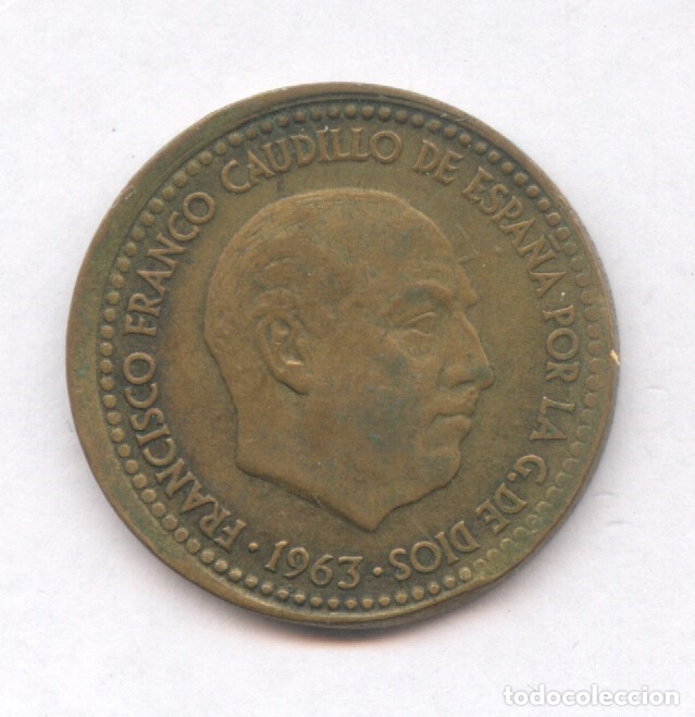 Monedas con errores: * ERROR * 1 PESETA 1963*66 DESPLAZADA - Foto 1