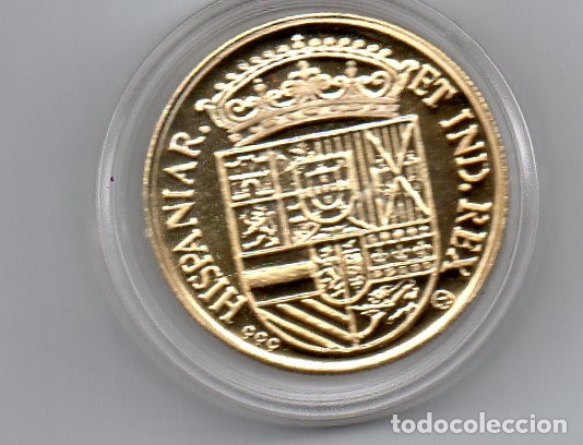 Monedas con errores: REPLICA MONEDA DE ORO FELIPE II - Foto 1