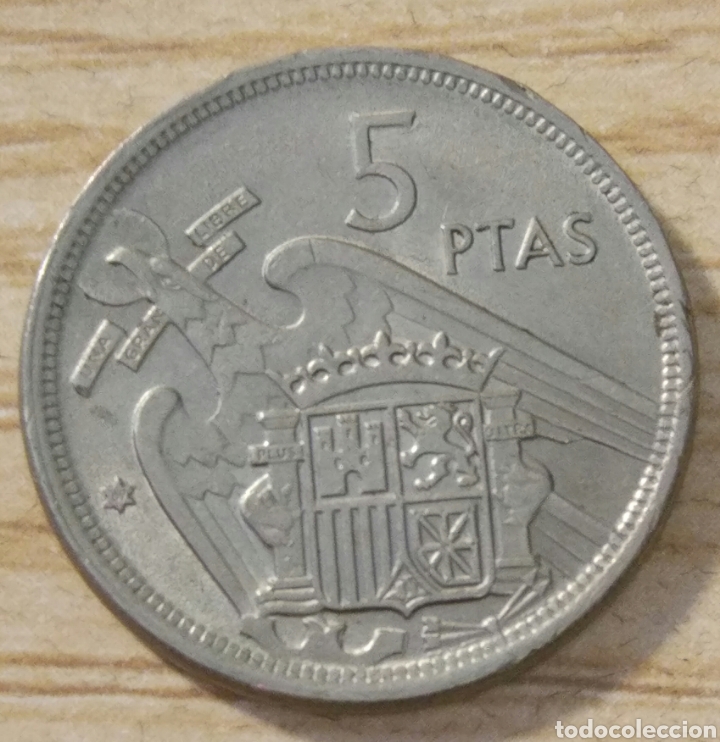 Monedas con errores: Error acu&ntilde;aci&oacute;n 5 pesetas 1957 - Foto 3