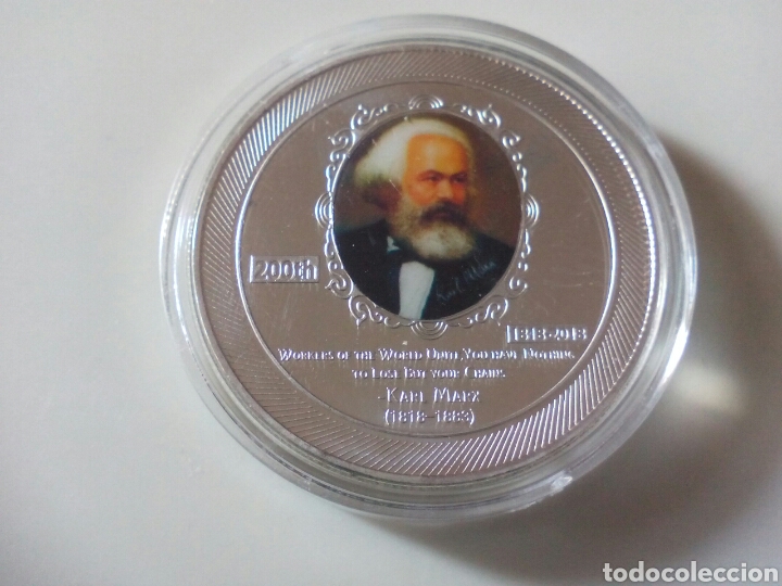 Monedas con errores: MONEDA DE PLATEADA CARLOS MARX - Foto 1