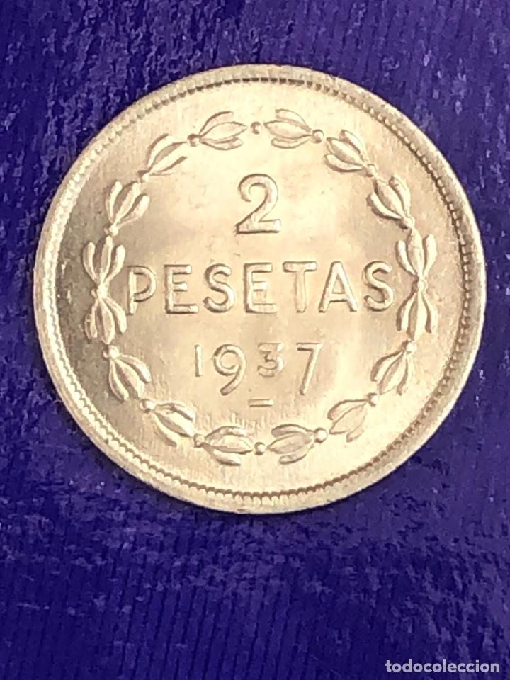 Monedas con errores: 2 pesetas 1937 Gobierno Euskadi error piel de naranja - Foto 2