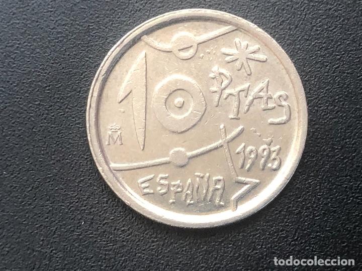 Monedas con errores: 10 pesetas 1993 error ceja y reverso exceso metal - Foto 3