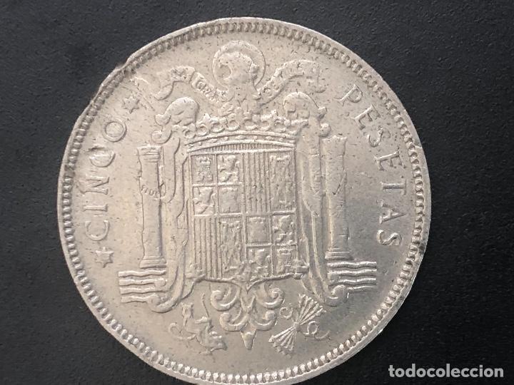 Monedas con errores: 5 pesetas 1949*50 errores sin ultra - Foto 2