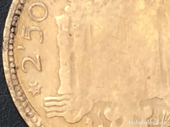 Monedas con errores: 2,5 pesetas 1953 *54 error acu&ntilde;aci&oacute;n - Foto 1
