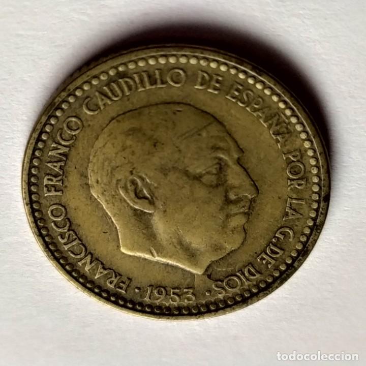 Monedas con errores: ## Error # 1 Pesetas 1953 estrella 56 Repintada## - Foto 2