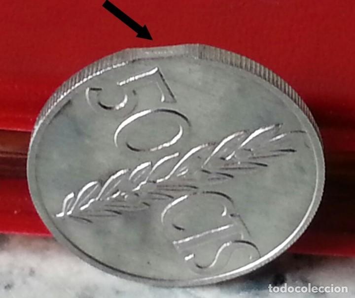 Monedas con errores: ## Errores y variantes # 50 C&eacute;ntimos 1966 *71 Cospel segmentado SC ## - Foto 1