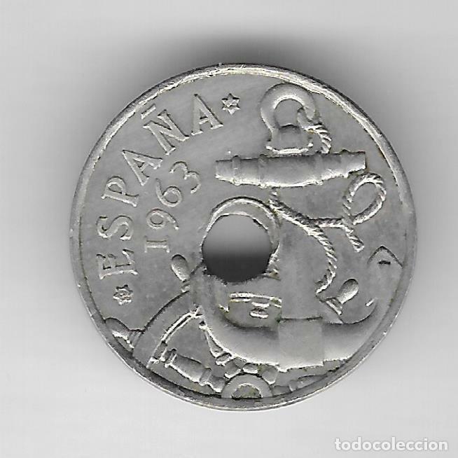 Monedas con errores: ## Errores y variantes # 50 C&eacute;ntimos de 1963*64 Taladro desplazado ## - Foto 1