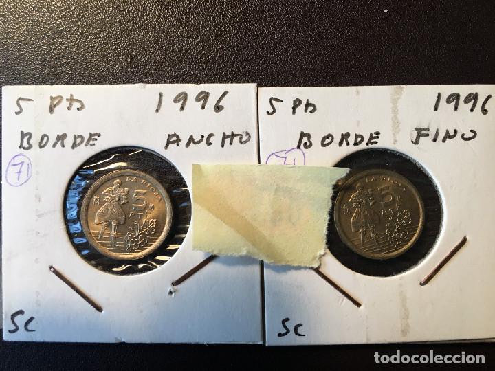 Monedas con errores: ## ERROR # 5 Pesetas 1996 SC Bordes Ancho y Fino - Foto 1