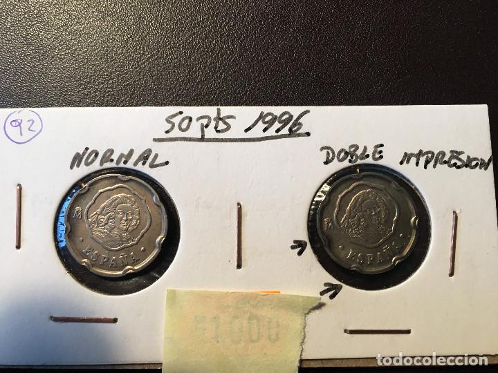 Monedas con errores: ## Error # 50 pesetas 1996 SC doble impresion - Foto 1