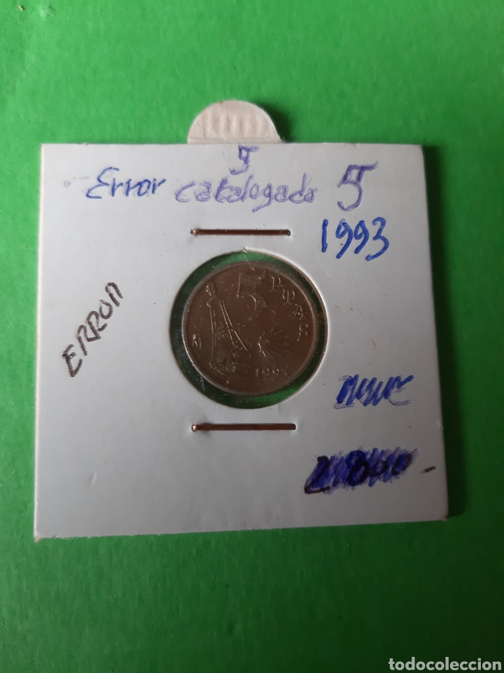 Monedas con errores: 1993 Error cu&ntilde;o 5 Jacobeo Juan Carlos I - Foto 1