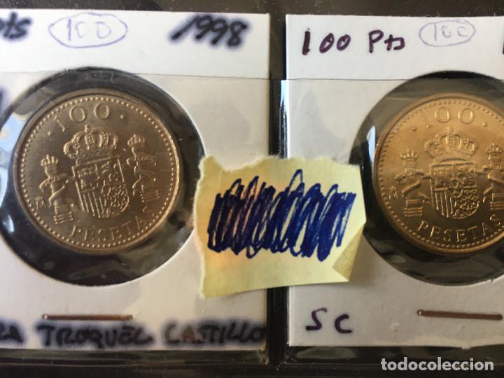 Monedas con errores: ## Error @ Rotura Troquel Castillo 100 pesetas 1998 SC - Foto 1