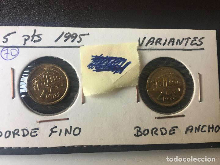 Monedas con errores: ## Error # 5 pesetas 1995 Borde Fino / Ancho SC - Foto 1