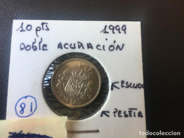 Monedas con errores: ## Error # 10 pesetas 1999 doble acu&ntilde;aci&oacute;n escudo y peseta - Foto 1