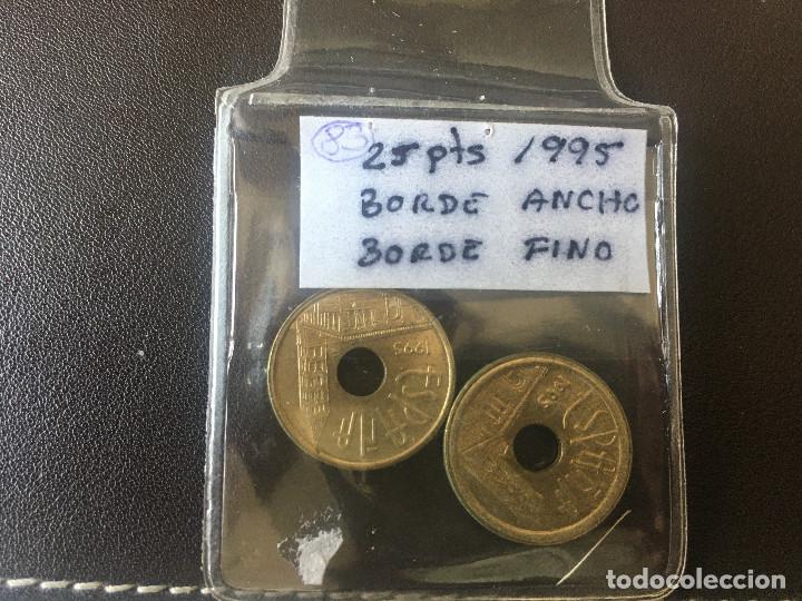 Monedas con errores: ## Error # 25 pesetas 1995 Borde Ancho / Fino SC - Foto 1