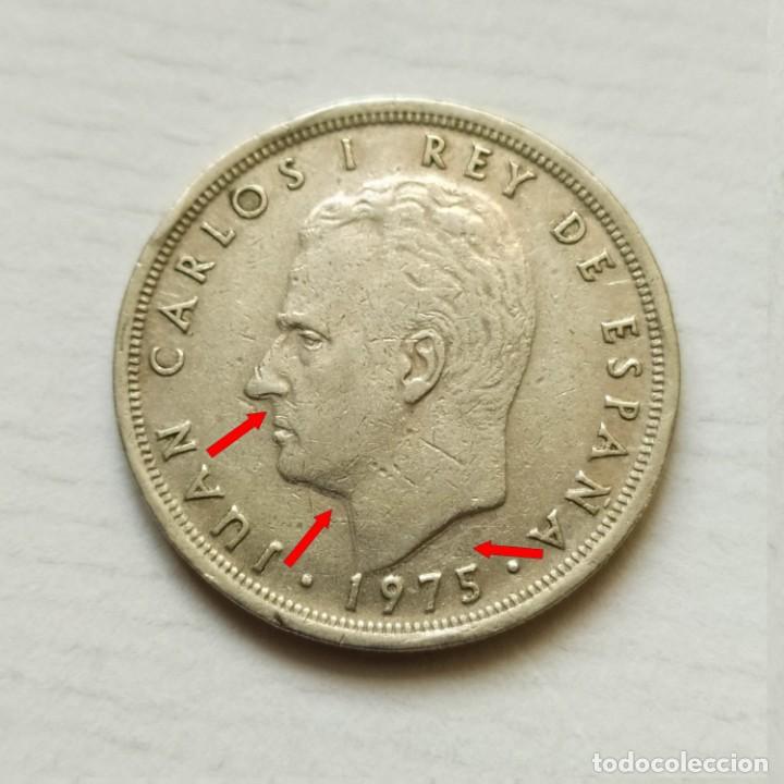 Monedas con errores: # Error - 5 Pesetas 1975*76 - Busto remarcado ## - Foto 1