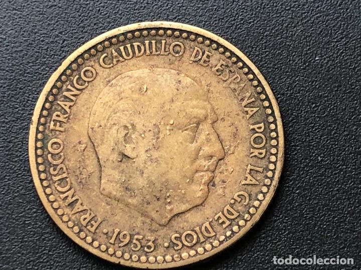 Monedas con errores: 1 peseta 1953 gotas de metal - Foto 1