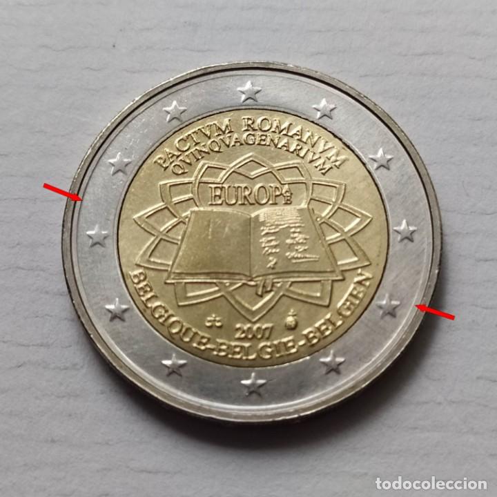 Monedas con errores: ## Error # 2 Euros B&eacute;lgica 2007 Doble listel## - Foto 1