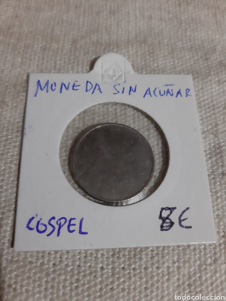 Monedas con errores: COSPEL SIN ACU&Ntilde;AR DE MONEDA DE SIN PESETAS ESPA&Ntilde;A - Foto 1
