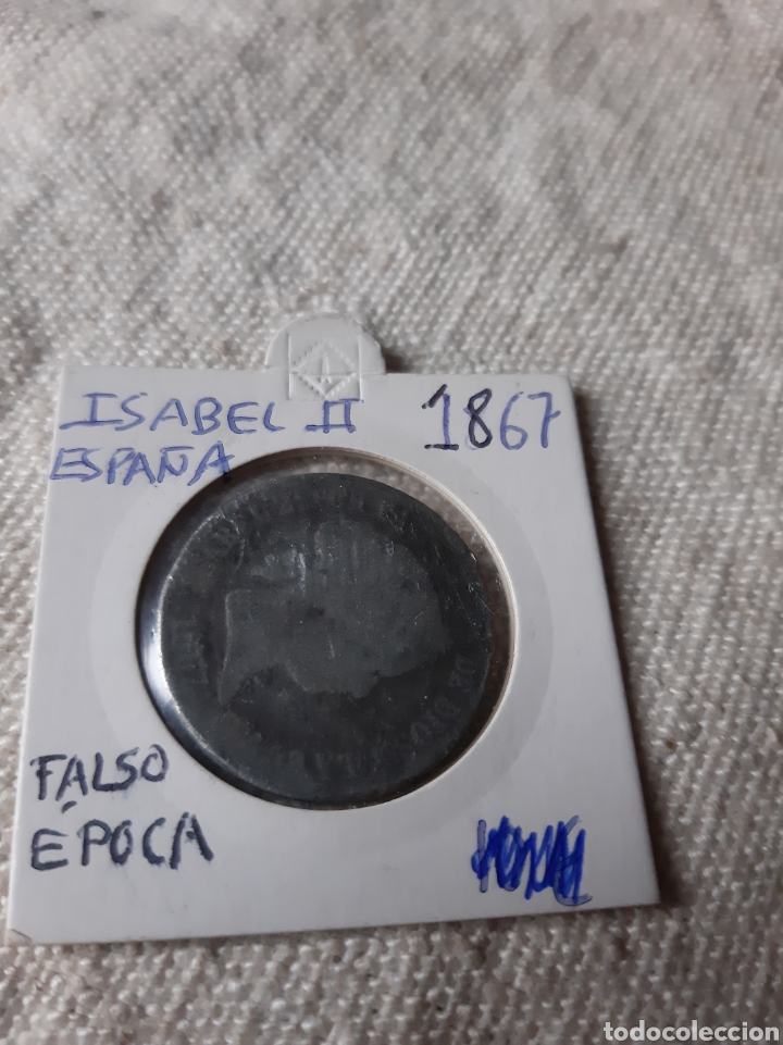 Monedas con errores: FALSO EPOCA ISABEL II 1867 - Foto 1