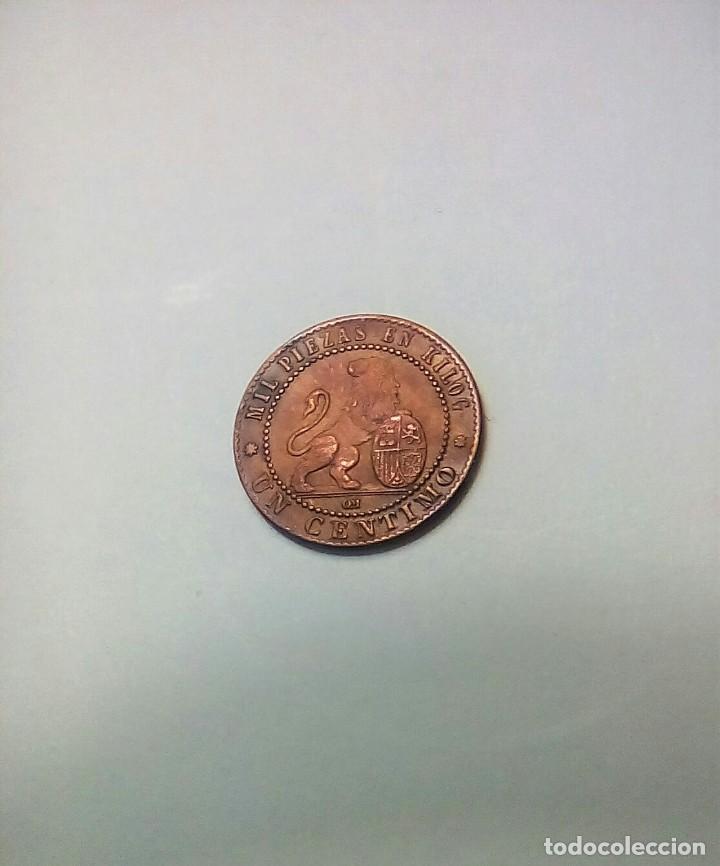 Monedas con errores: ERROR VARIANTE 1 CENTIMO 1870 CU&Ntilde;O ROTO ANVERSO - Foto 2