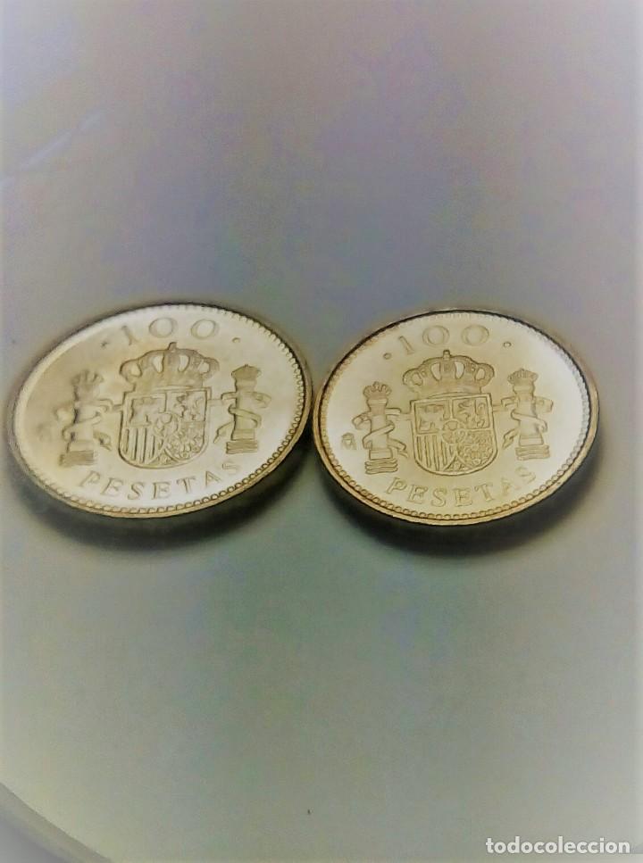 Monedas con errores: ERROR DE 100 PESETAS DE BOLSA VARIANTE CU&Ntilde;O DESGASTADO ANVERSO - Foto 2