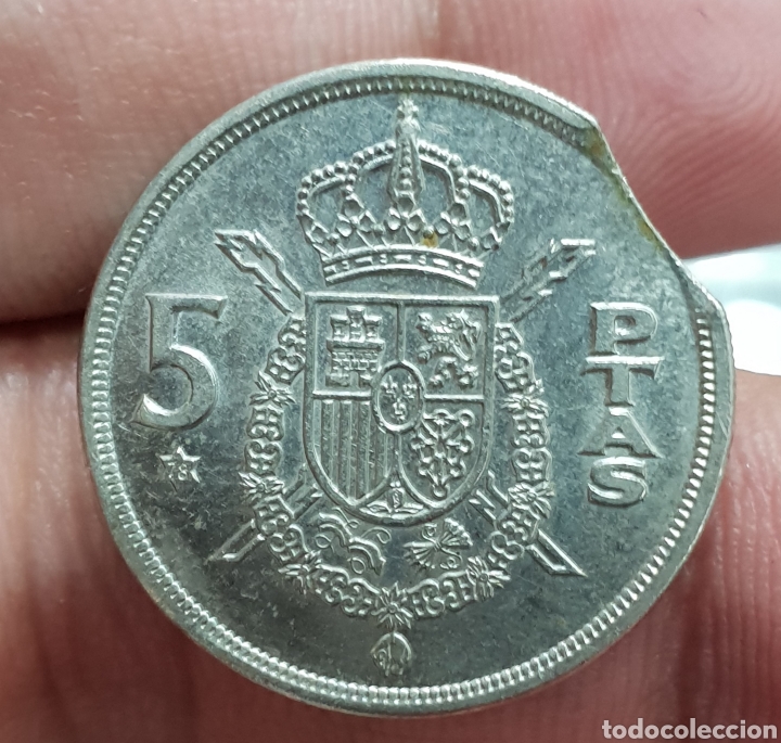 Monedas con errores: ERROR SEGMENTADA 5 PESETAS 1975 - Foto 2
