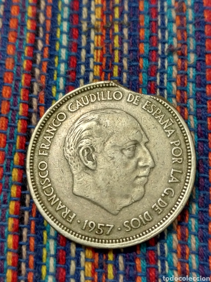 Monedas con errores: E- 25 PESETAS 1957*67 COSPEL SEGMENTADO - Foto 1