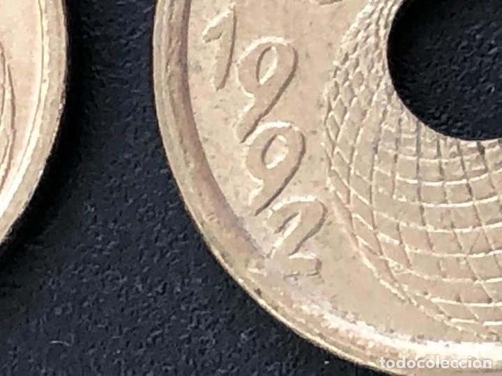 Monedas con errores: 25 pesetas 1992 listel, exceso metal m&uacute;ltiples errores - Foto 7