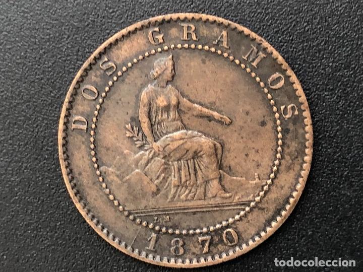 Monedas con errores: MONEDA DE GOBIERNO PROVISIONAL 2 CENTIMOS 1870 - Foto 2