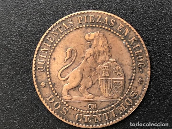 Monedas con errores: MONEDA DE GOBIERNO PROVISIONAL 2 CENTIMOS 1870 - Foto 3