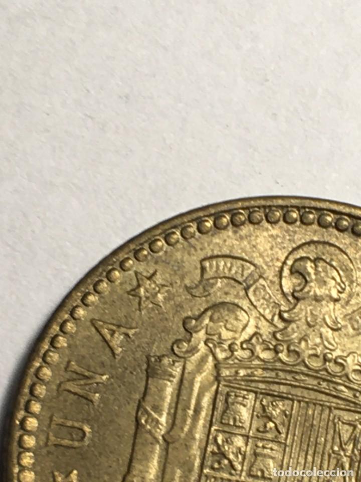 Monedas con errores: ERROR moneda 1 peseta 1947 *49 EBC+ SC- cu&ntilde;o roto - Foto 4