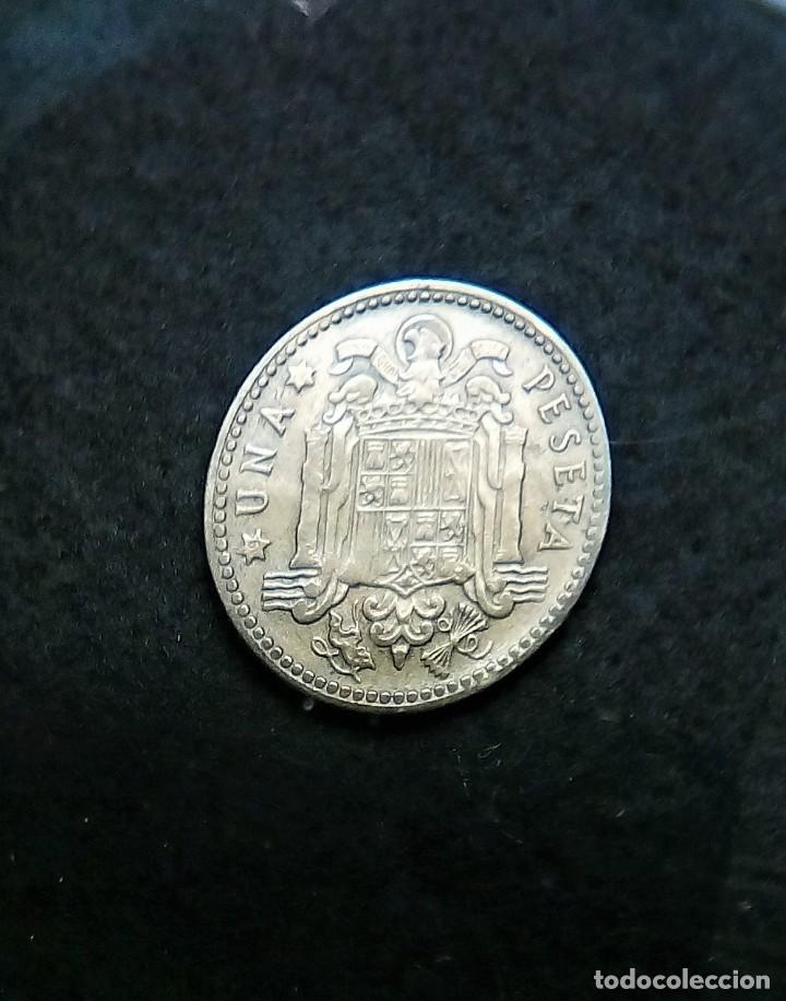Monedas con errores: ERROR DE 1 PESETA 1947^54 VARIANTE EXCESO DE MATERIAL EN EL ANVERSO - Foto 2