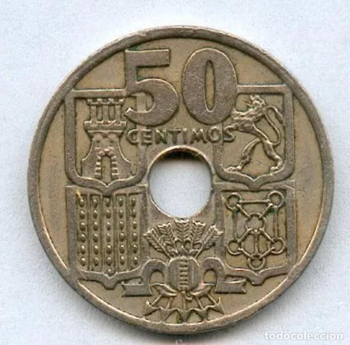 Monedas con errores: *ERROR * FLECHAS INVERTIDAS 50 CENTIMOS A&Ntilde;O 1949*51 RARA. - Foto 3