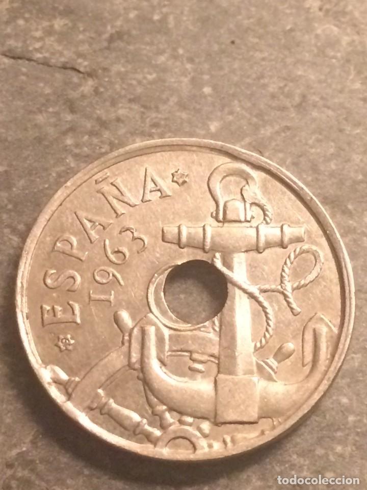 Monedas con errores: ESTADO ESPA&Ntilde;OL 50 CENTIMOS 1963*19*64 ERROR - TALADRO Y M&Aacute;S - EBC- - Foto 1